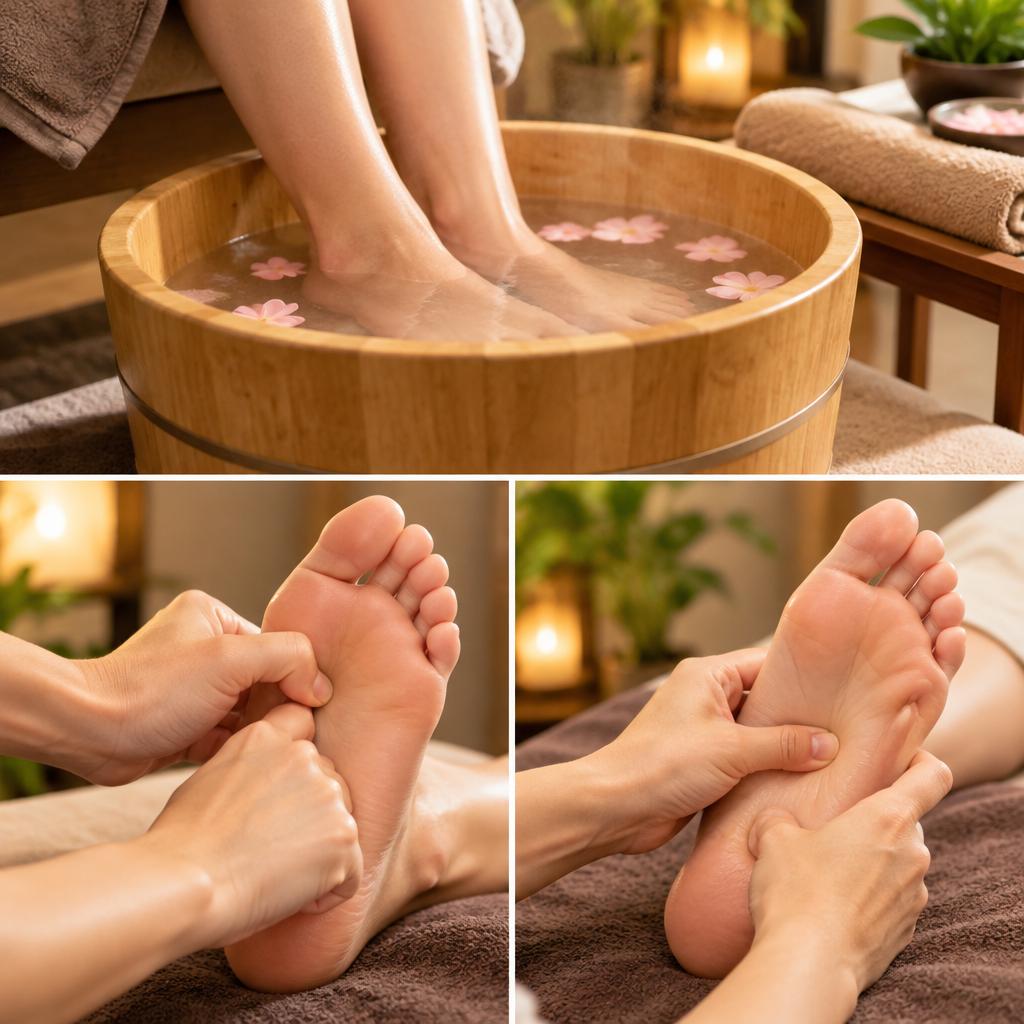 足湯と本格足もみで、じんわりほどける心と体